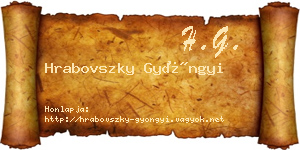 Hrabovszky Gyöngyi névjegykártya